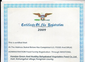 Certificate-FDA